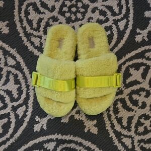 UGG Sulfur Flufita Bright Yellow Fluffy Slides
